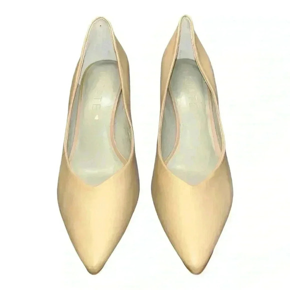 1.State Saffy Block Heel Pointy Toe Pump, Nude Leather, Womens Size 8.5 M / 39 - Picture 3 of 10